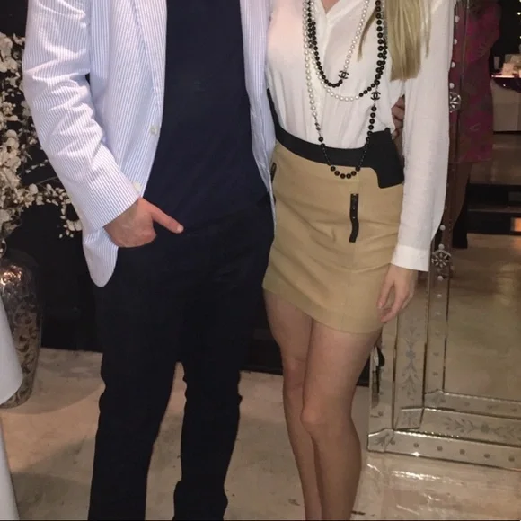 Nordstrom Beige Leather Mini Skirt - Picture 6 of 6